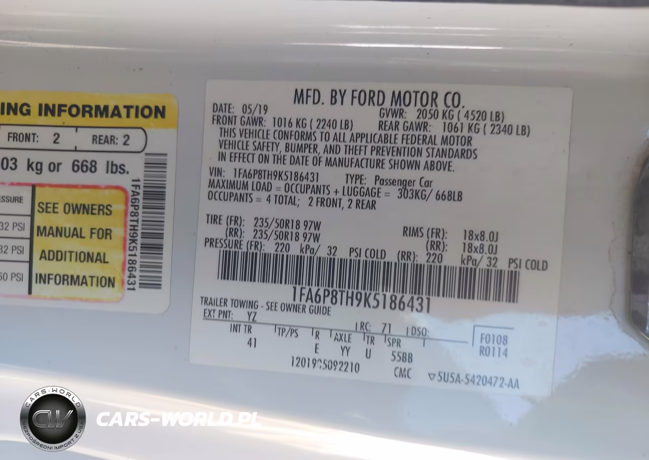 2019 Ford Mustang Ecoboost Premium VIN:1FA6P8TH9K5186431 - 9