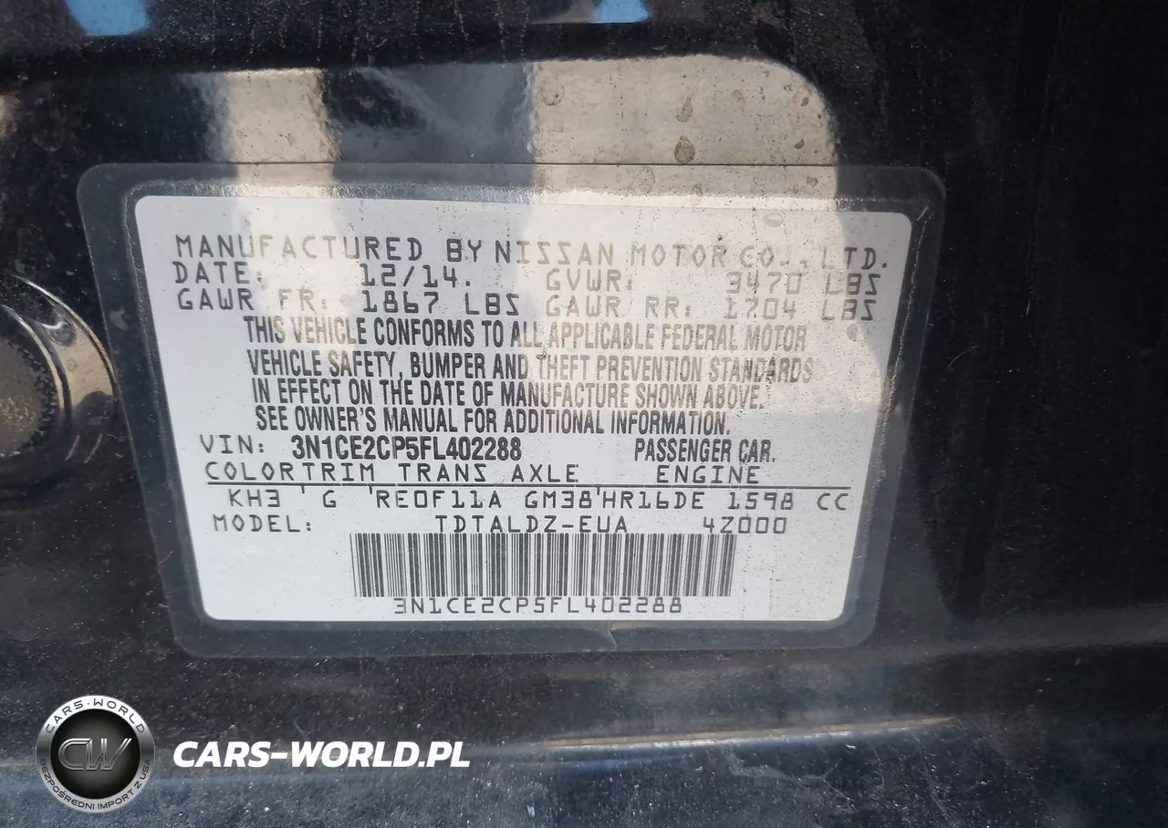 2015 Nissan Versa Note S (Sr)-S Plus-Sl-Sr-Sv VIN:3N1CE2CP5FL402288 - 9