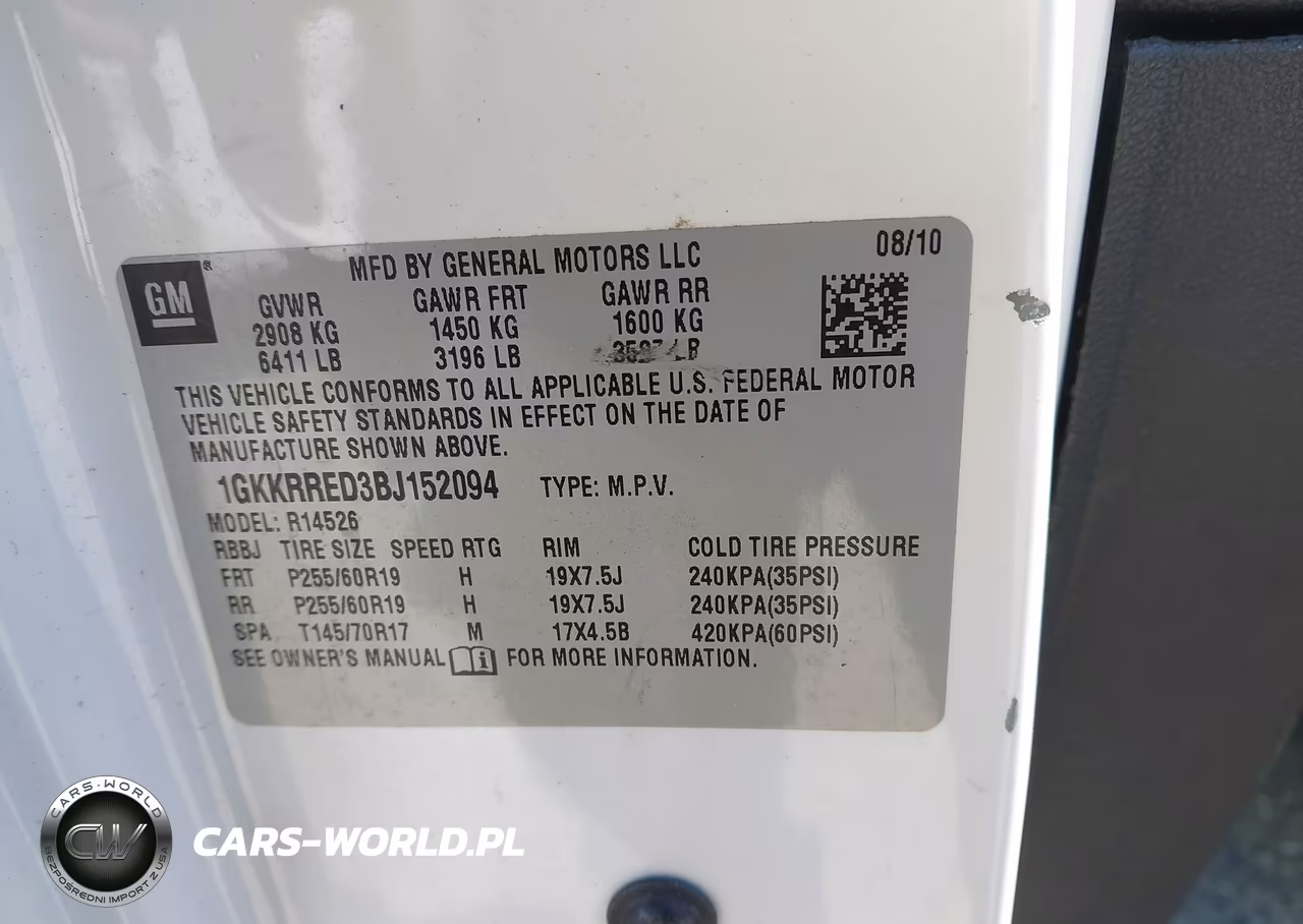 2011 GMC Acadia Slt-1 VIN:1GKKRRED3BJ152094 - 9