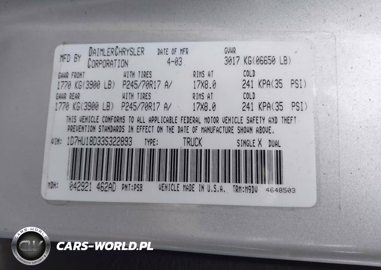 2003 Dodge Ram 1500 Slt-Laramie-St VIN:1D7HU18D33S322893 - 9