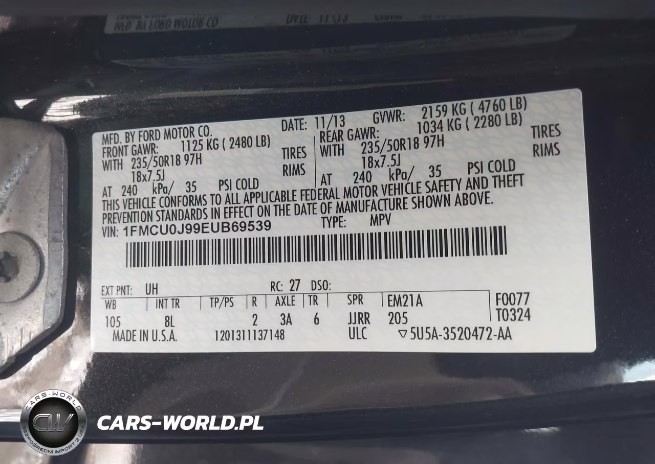 2014 Ford Escape Titanium VIN:1FMCU0J99EUB69539 - 9