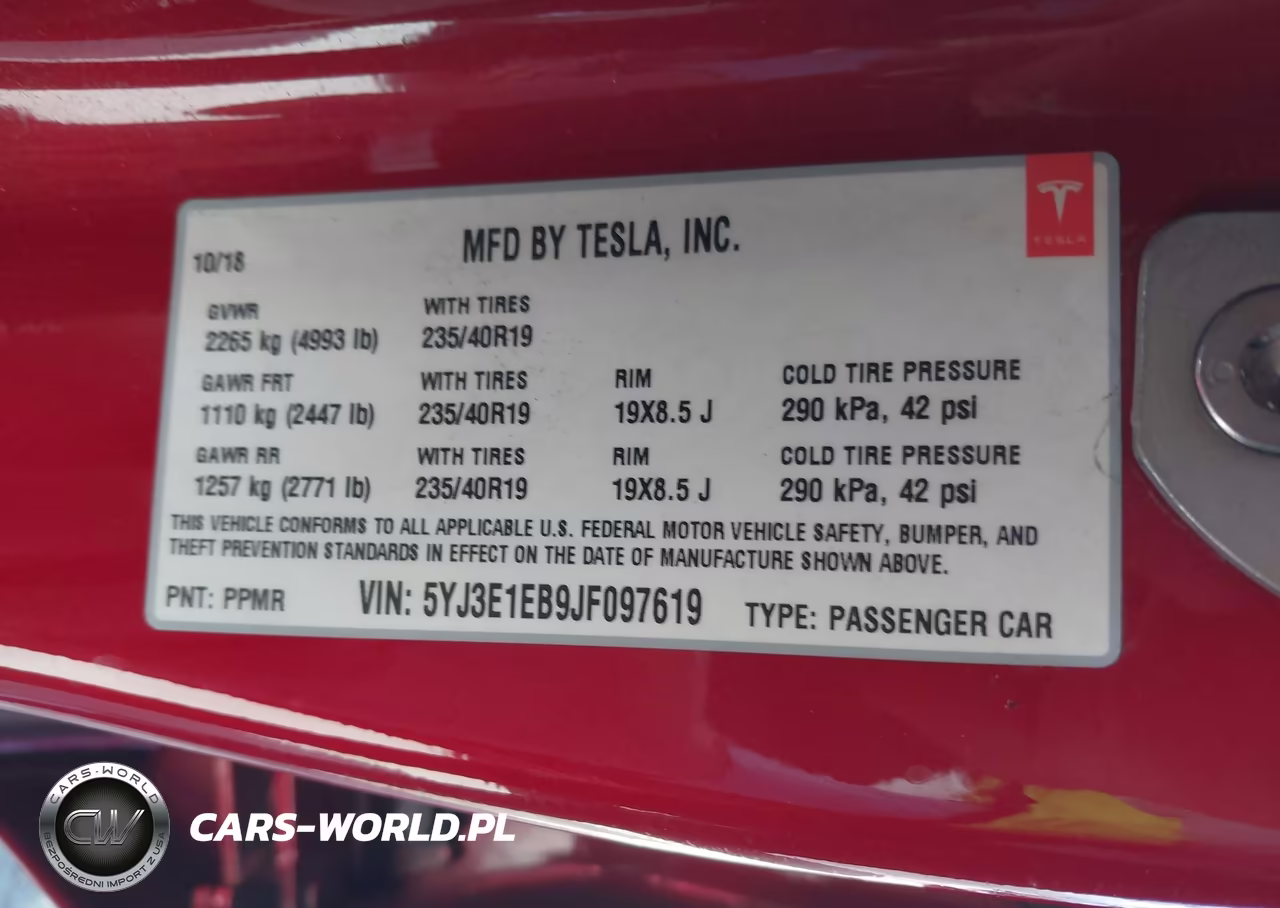 2018 Tesla Model 3 Long Range-Performance VIN:5YJ3E1EB9JF097619 - 9