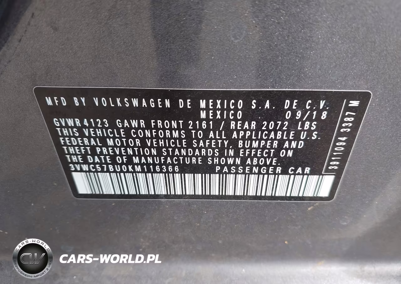 2019 Volkswagen Jetta VIN:3VWC57BU0KM116366 - 9