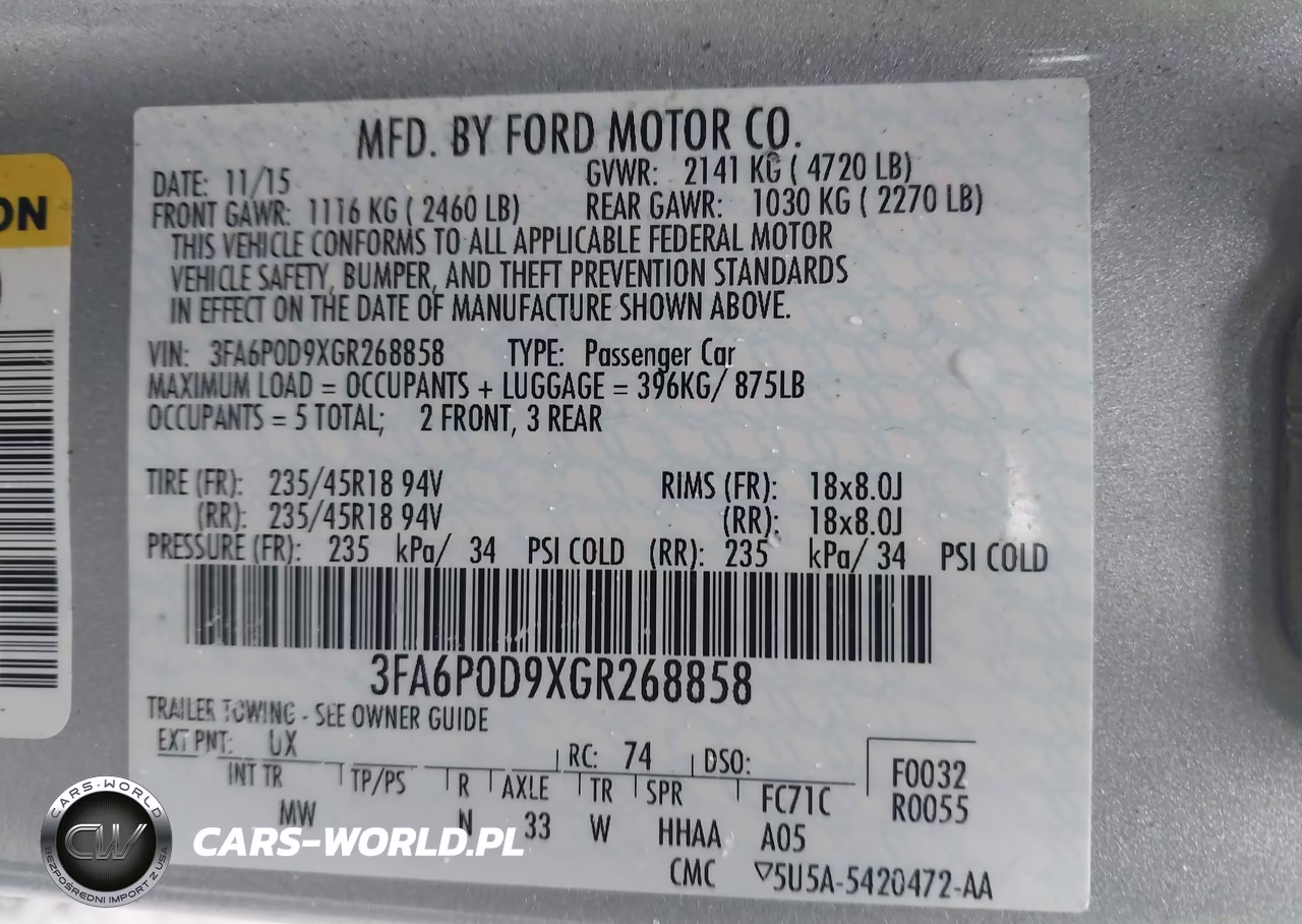 2016 Ford Fusion Titanium VIN:3FA6P0D9XGR268858 - 9