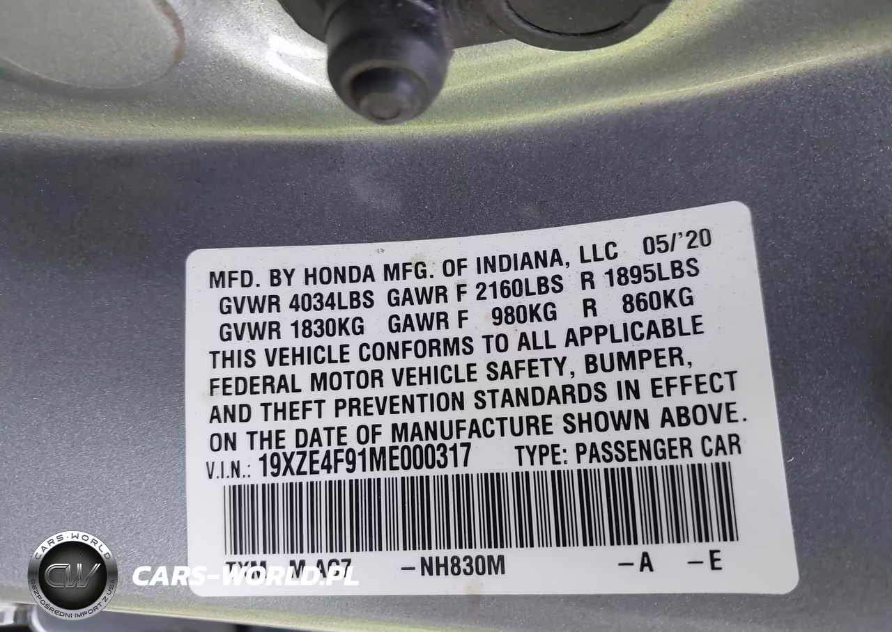 2021 Honda Insight Touring VIN:19XZE4F91ME000317 - 9