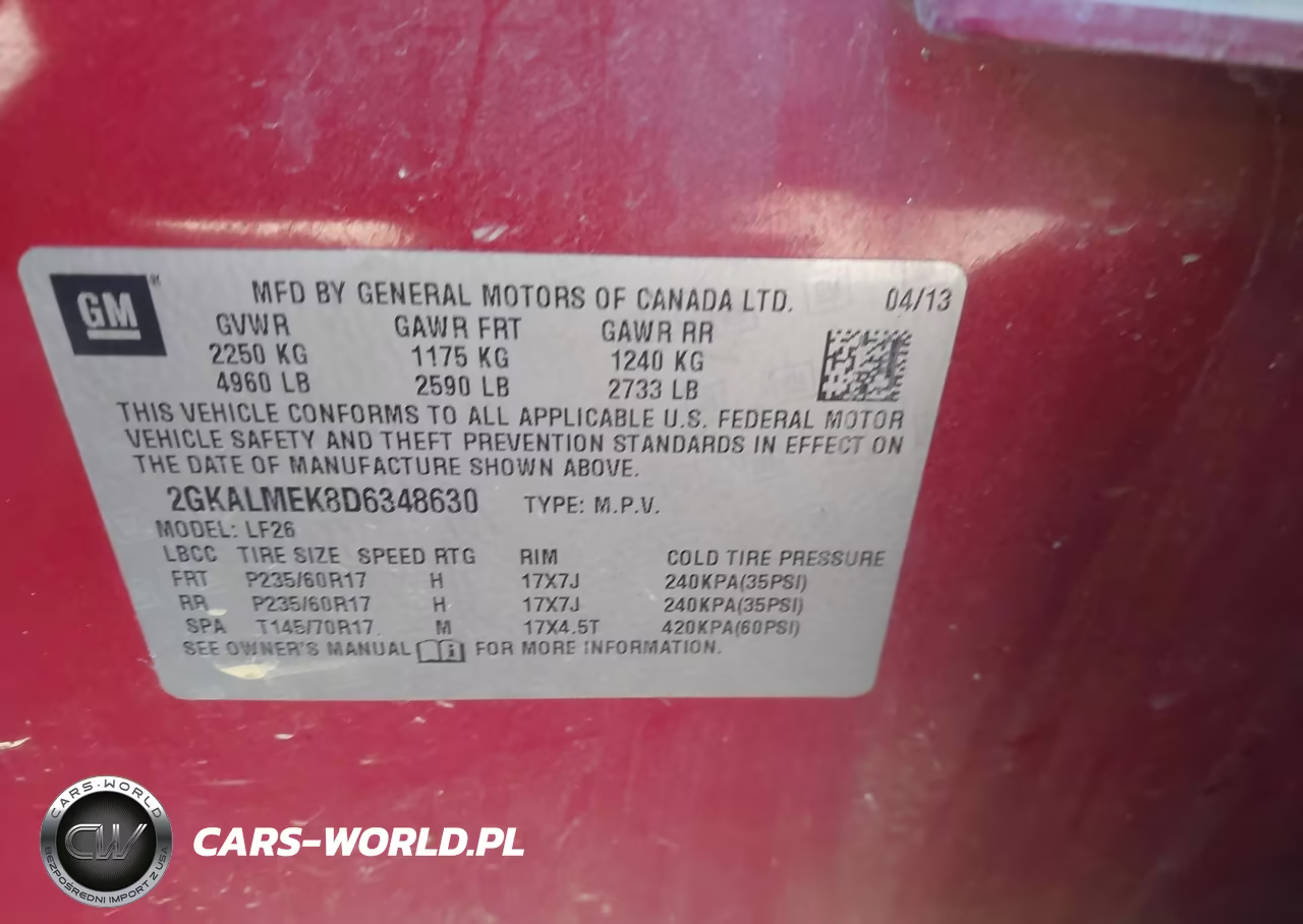 2013 GMC Terrain Sle-1 VIN:2GKALMEK8D6348630 - 9