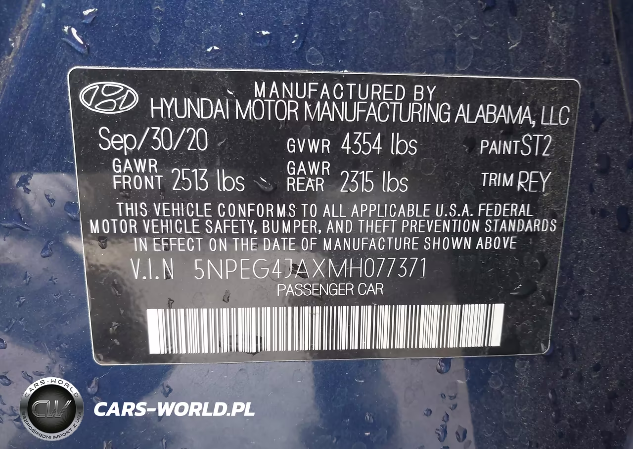 2021 Hyundai Sonata Se VIN:5NPEG4JAXMH077371 - 9