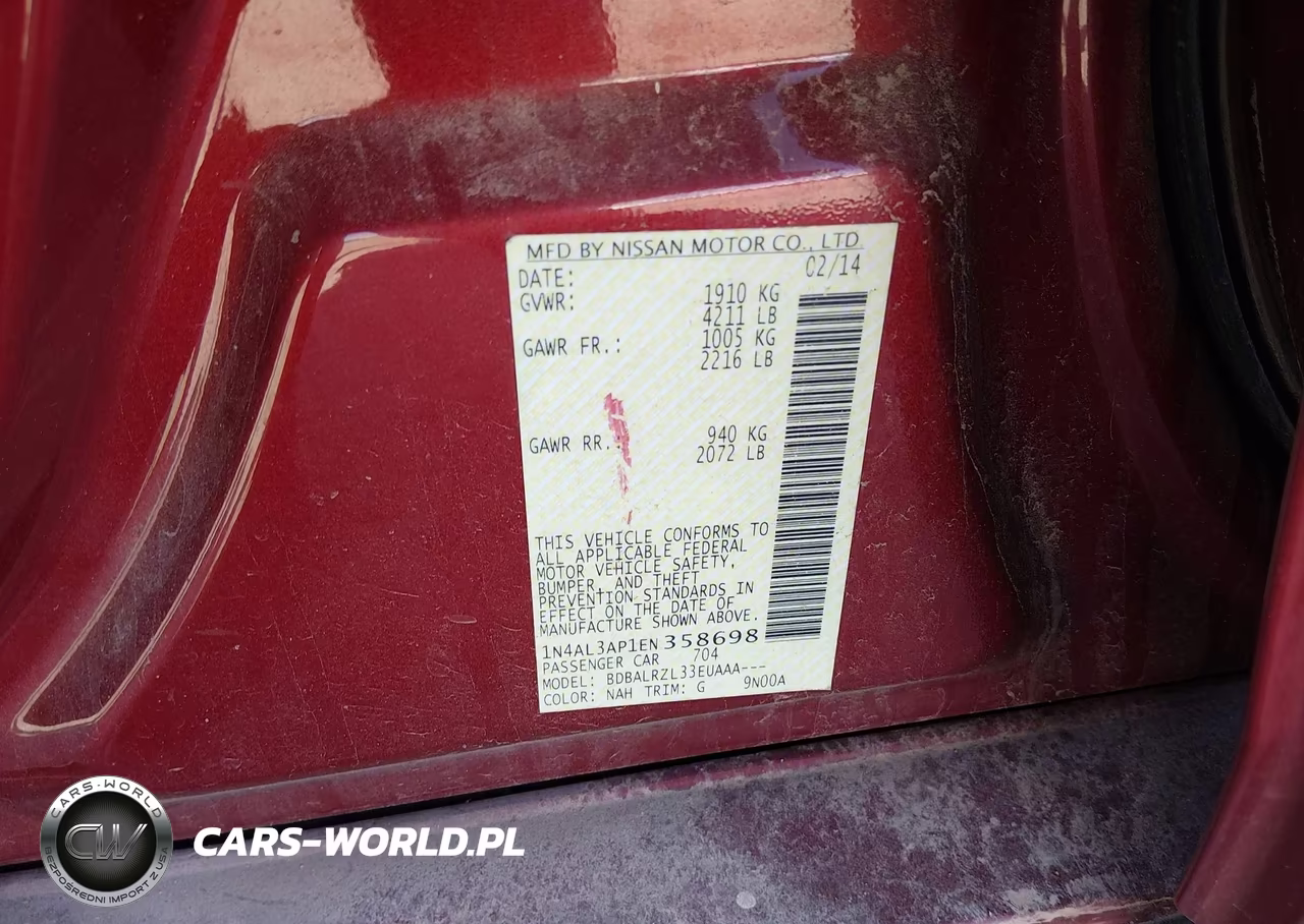 2014 Nissan Altima 2.5 S VIN:1N4AL3AP1EN358698 - 9