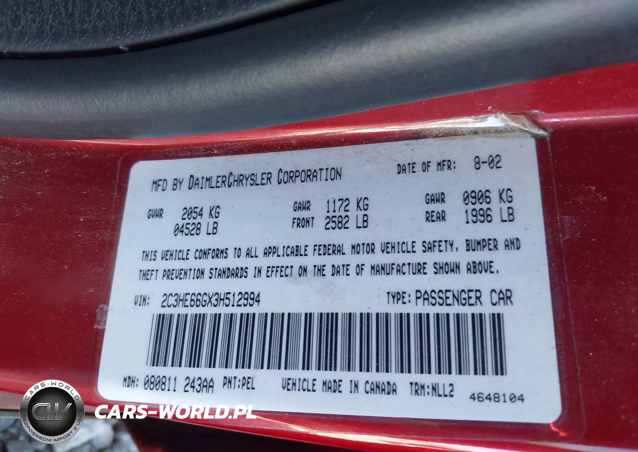 2003 Chrysler 300M VIN:2C3HE66GX3H512994 - 9