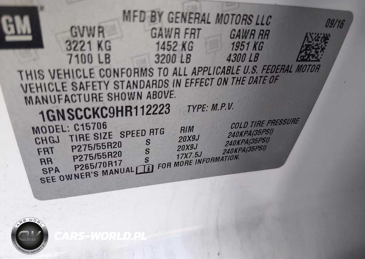 2017 Chevrolet Tahoe Premier VIN:1GNSCCKC9HR112223 - 9