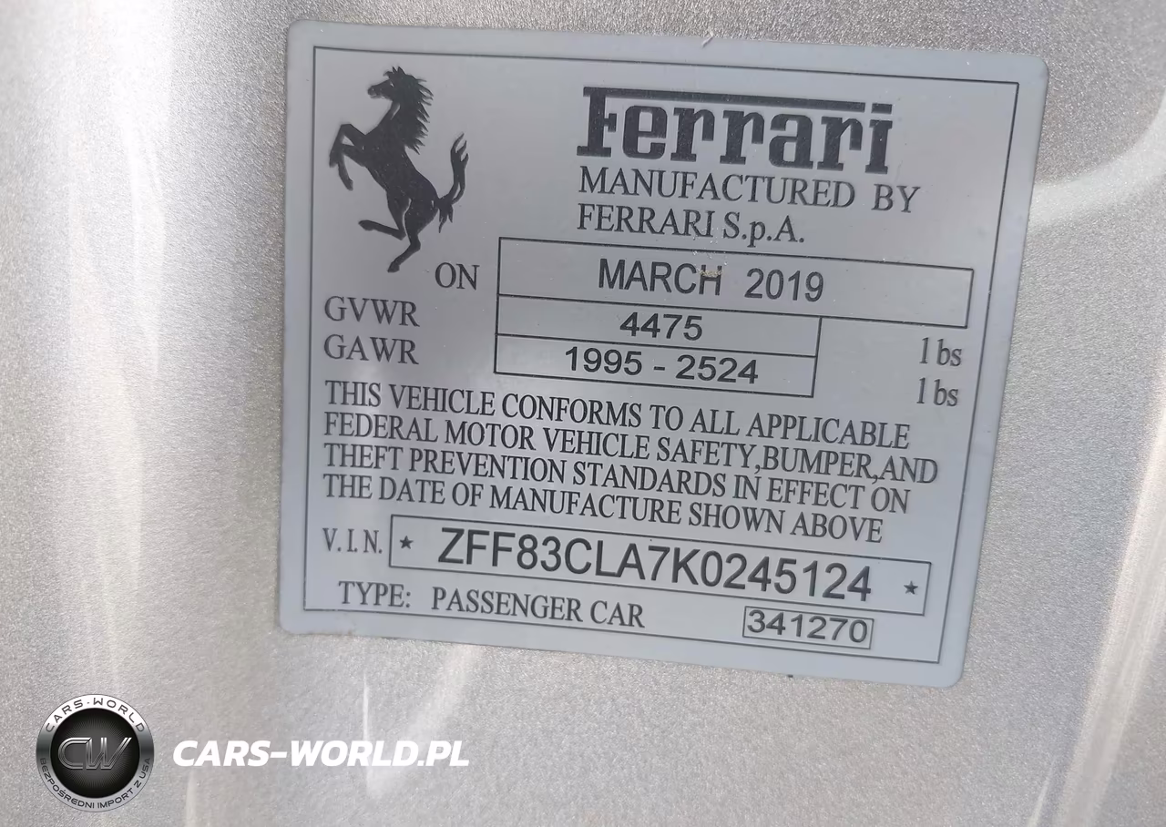 2019 Ferrari 812 Superfast VIN:ZFF83CLA7K0245124 - 9