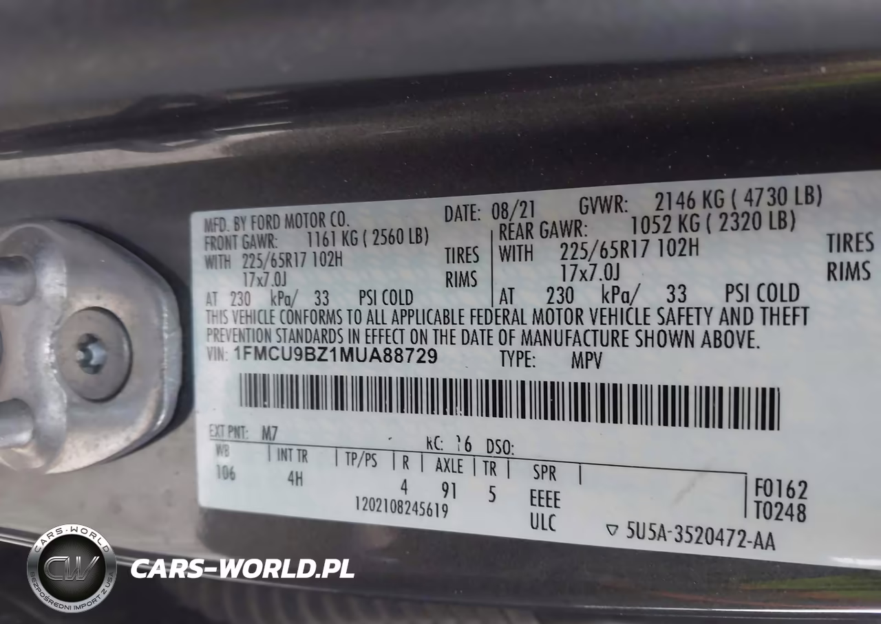 2021 Ford Escape Se Hybrid VIN:1FMCU9BZ1MUA88729 - 9
