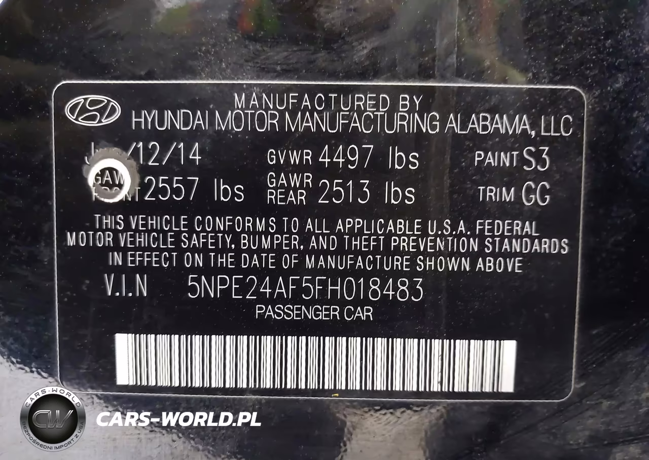 2015 Hyundai Sonata Se VIN:5NPE24AF5FH018483 - 9