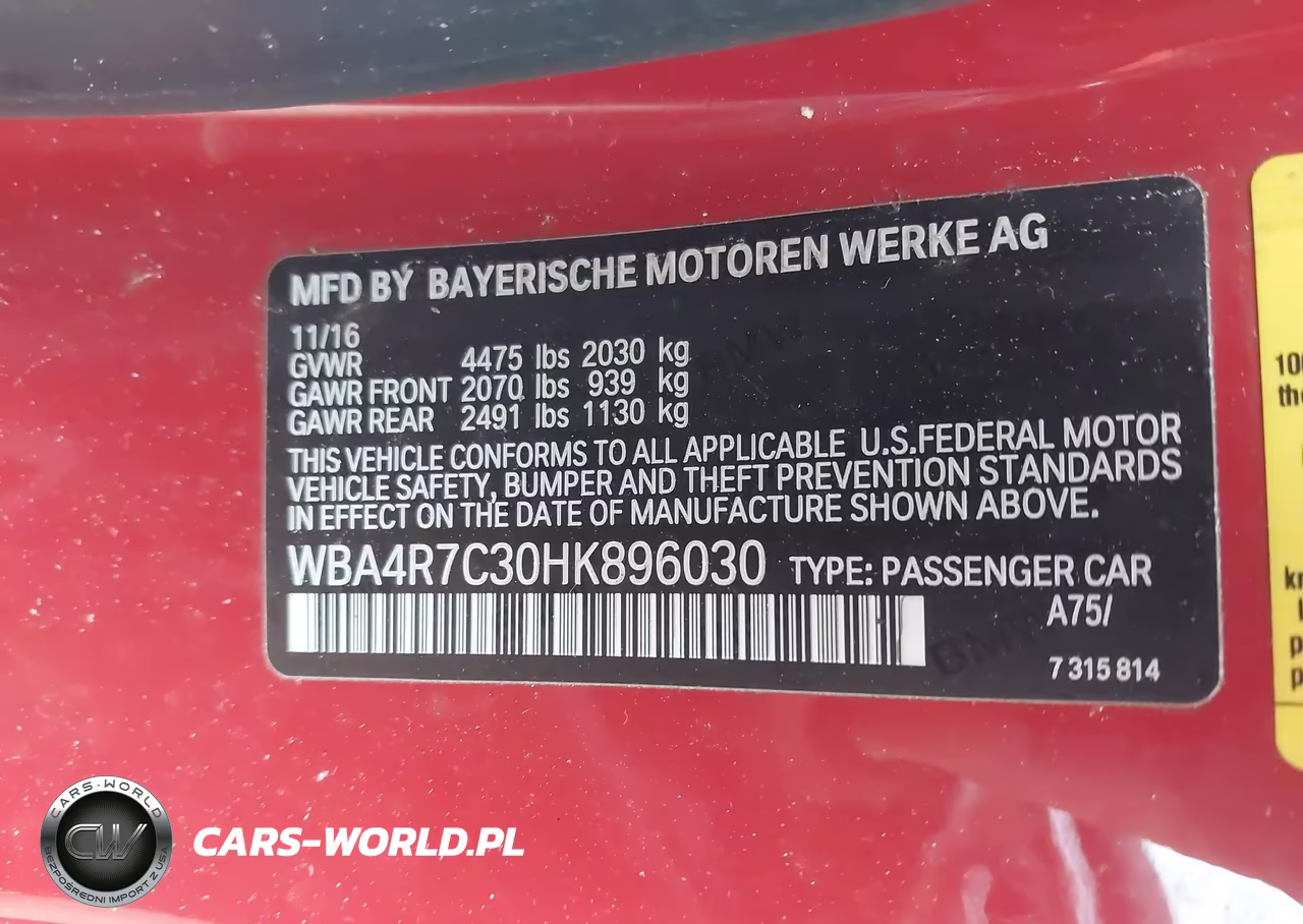 2017 BMW 430I VIN:WBA4R7C30HK896030 - 9