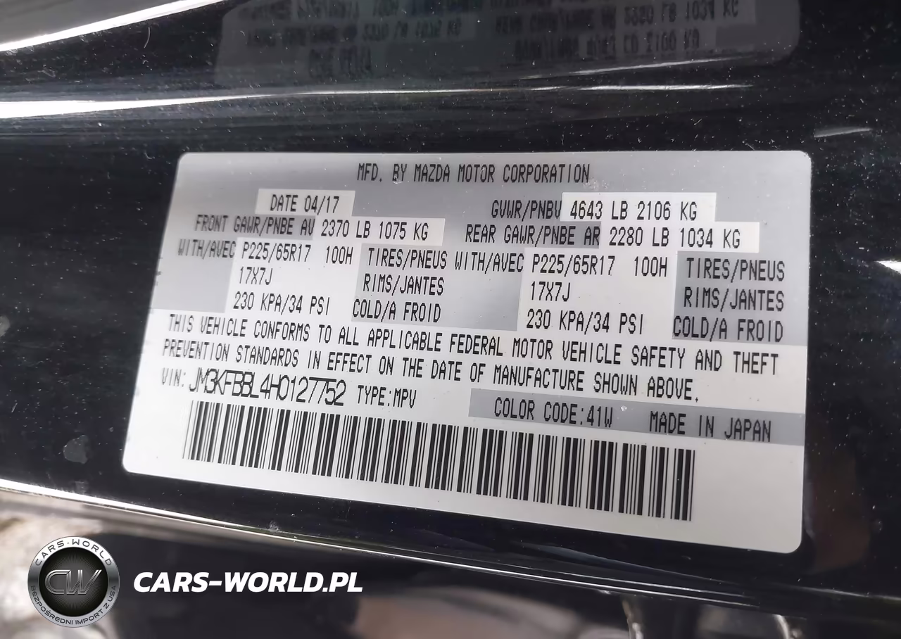 2017 Mazda Cx-5 Sport VIN:JM3KFBBL4H0127752 - 9