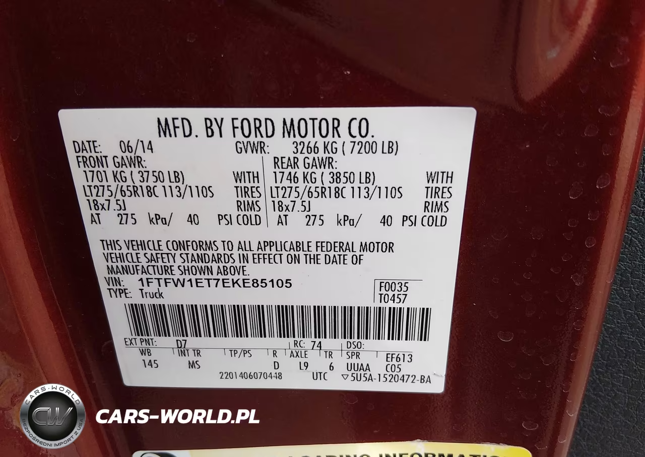 2014 Ford F-150 Xlt VIN:1FTFW1ET7EKE85105 - 9