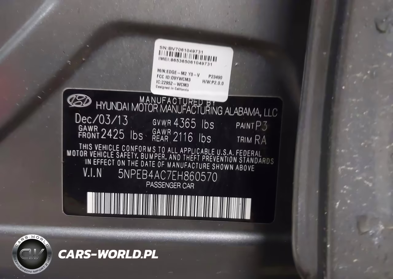2014 Hyundai Sonata Gls VIN:5NPEB4AC7EH860570 - 9