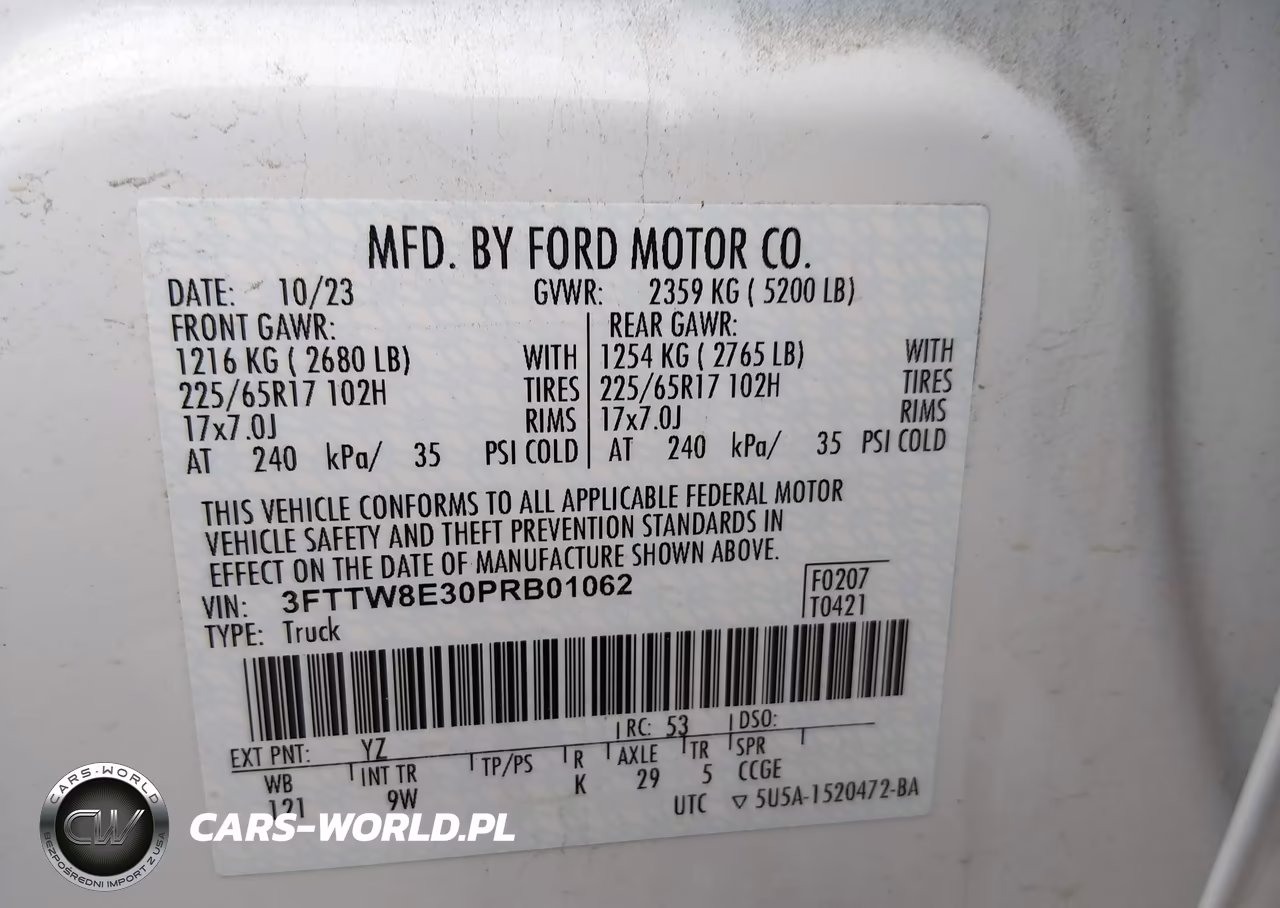 2023 Ford Maverick Xl VIN:3FTTW8E30PRB01062 - 9