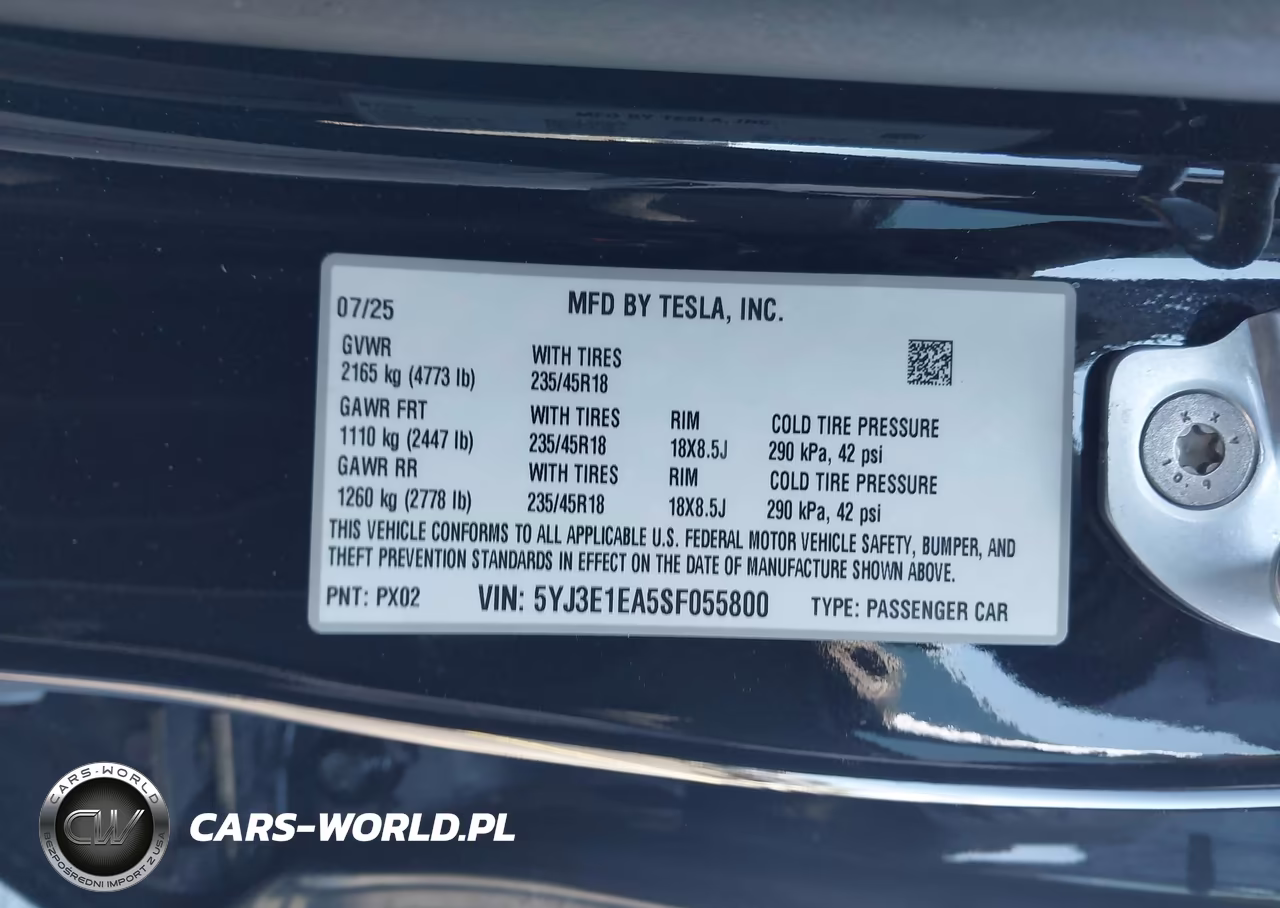 2025 Tesla Model 3 Long Range Rear-Wheel Drive-Standard Rear-Wheel Drive VIN:5YJ3E1EA5SF055800 - 9