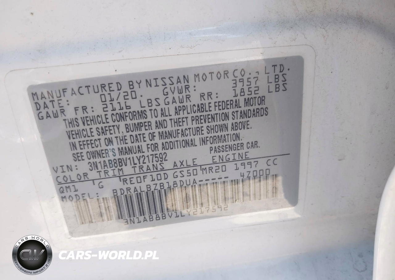 2020 Nissan Sentra S Xtronic Cvt VIN:3N1AB8BV1LY217592 - 9