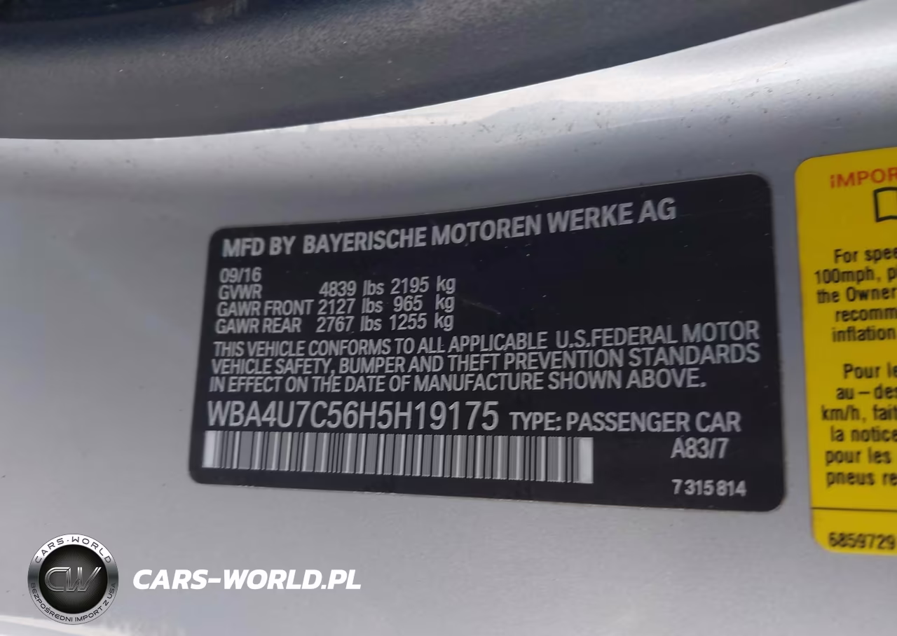 2017 BMW 430I VIN:WBA4U7C56H5H19175 - 9