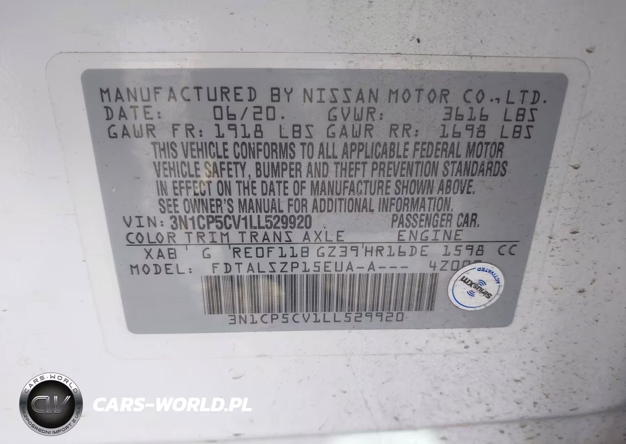 2020 Nissan Kicks Sv Xtronic Cvt VIN:3N1CP5CV1LL529920 - 9