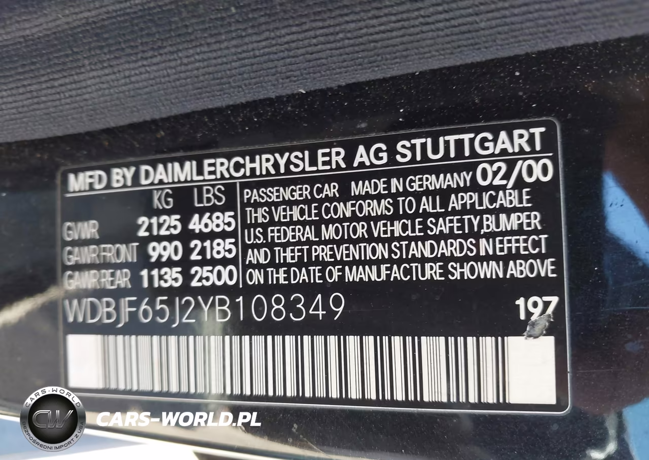 2000 Mercedes-Benz E 320 VIN:WDBJF65J2YB108349 - 9