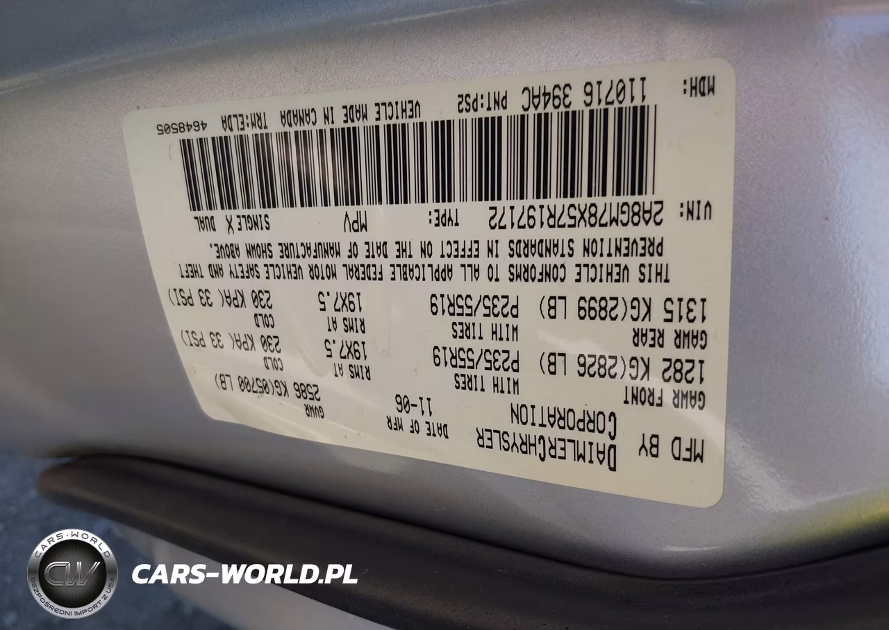 2007 Chrysler Pacifica Limited VIN:2A8GM78X57R197172 - 9