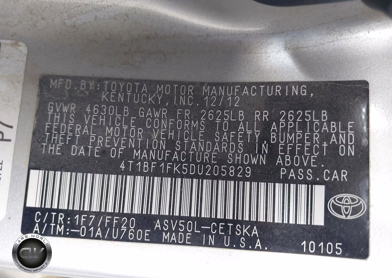 2013 Toyota Camry Se VIN:4T1BF1FK5DU205829 - 9