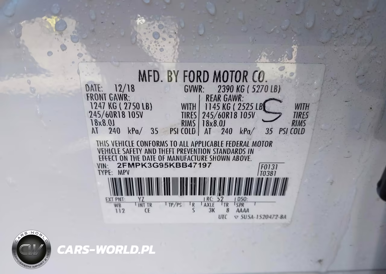 2019 Ford Edge Se VIN:2FMPK3G95KBB47197 - 9