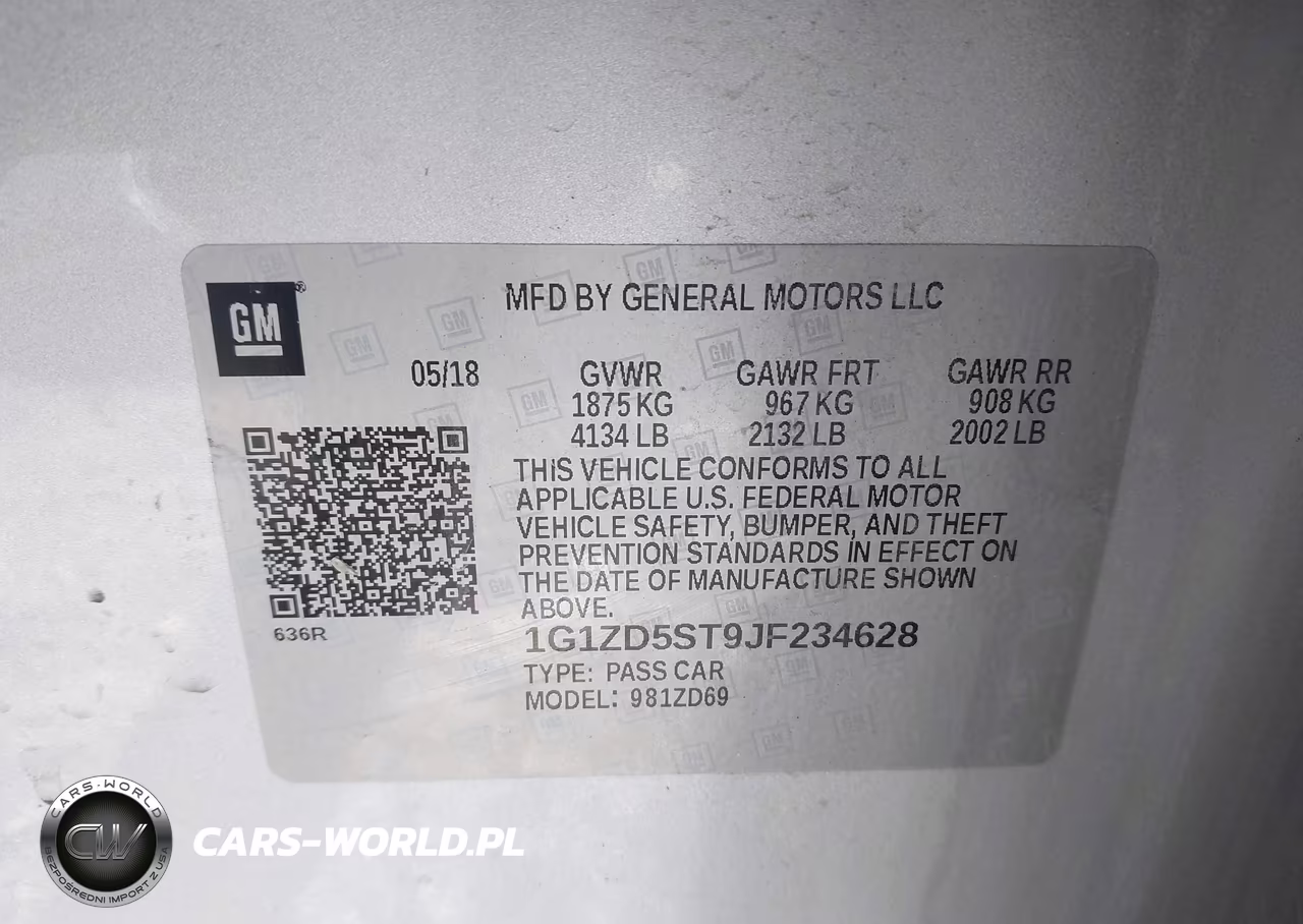 2018 Chevrolet Malibu Lt VIN:1G1ZD5ST9JF234628 - 9