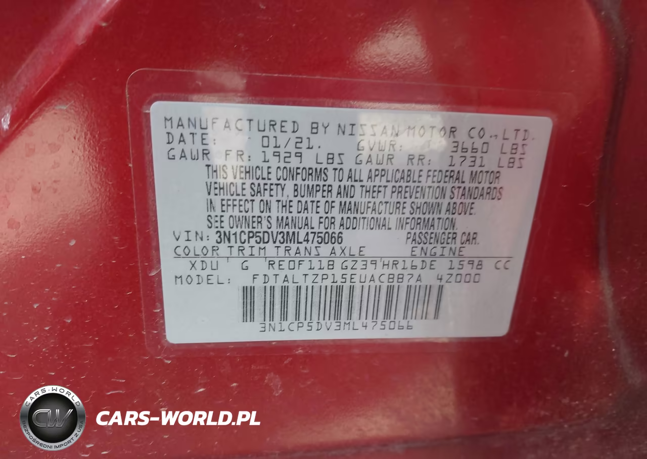 2021 Nissan Kicks Sr Xtronic Cvt VIN:3N1CP5DV3ML475066 - 9