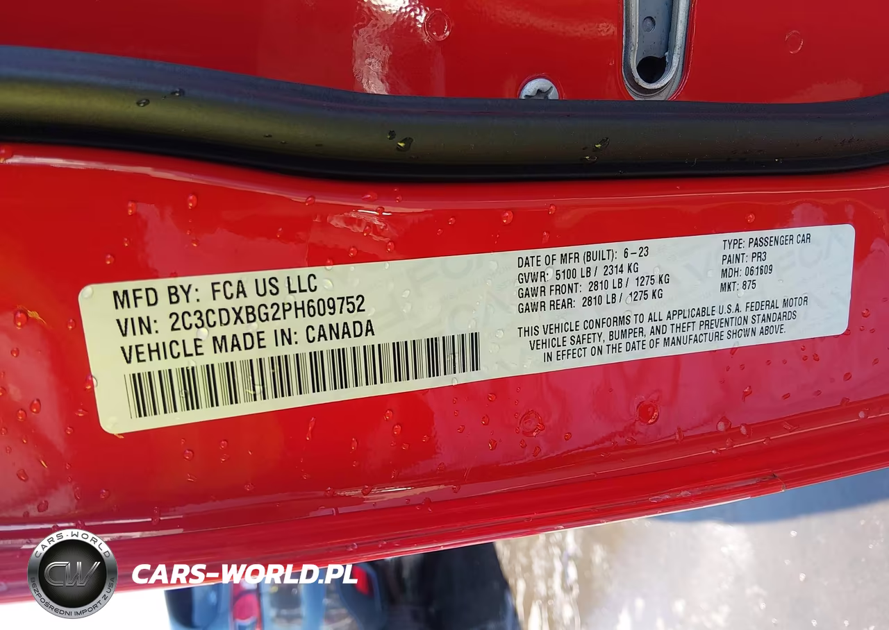 2023 Dodge Charger Sxt VIN:2C3CDXBG2PH609752 - 9