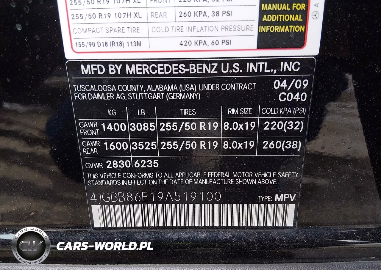 2009 Mercedes-Benz Ml 350 4Matic VIN:4JGBB86E19A519100 - 9