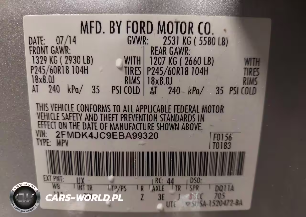 2014 Ford Edge Sel VIN:2FMDK4JC9EBA99320 - 9