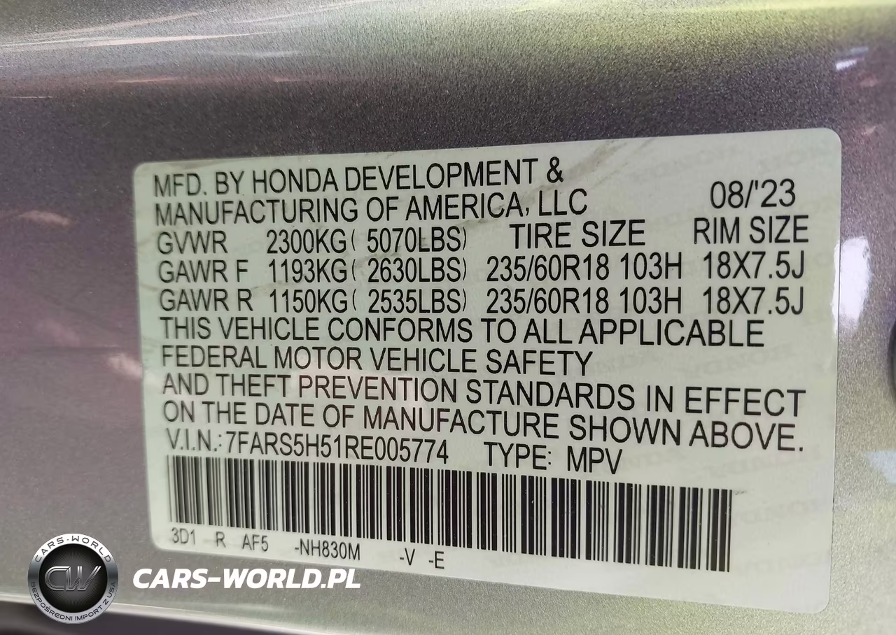 2024 Honda Cr-V Hybrid Sport VIN:7FARS5H51RE005774 - 9