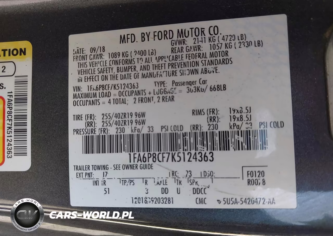 2019 Ford Mustang Gt Premium VIN:1FA6P8CF7K5124363 - 9