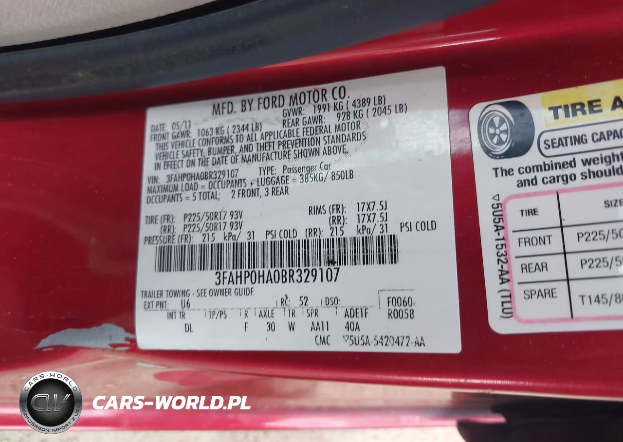 2011 Ford Fusion Se VIN:3FAHP0HA0BR329107 - 9