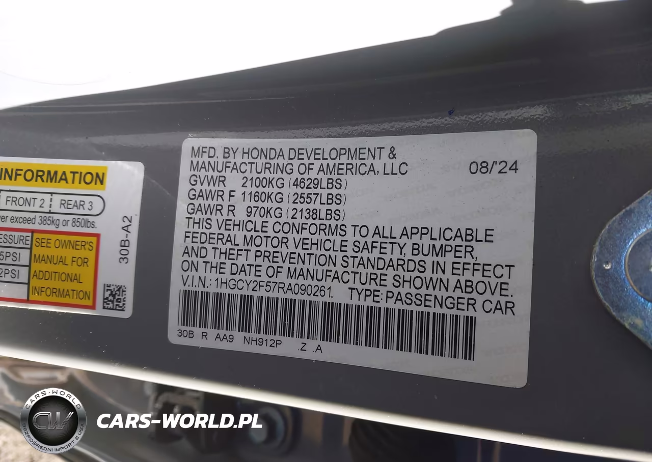 2024 Honda Accord Hybrid Sport VIN:1HGCY2F57RA090261 - 9