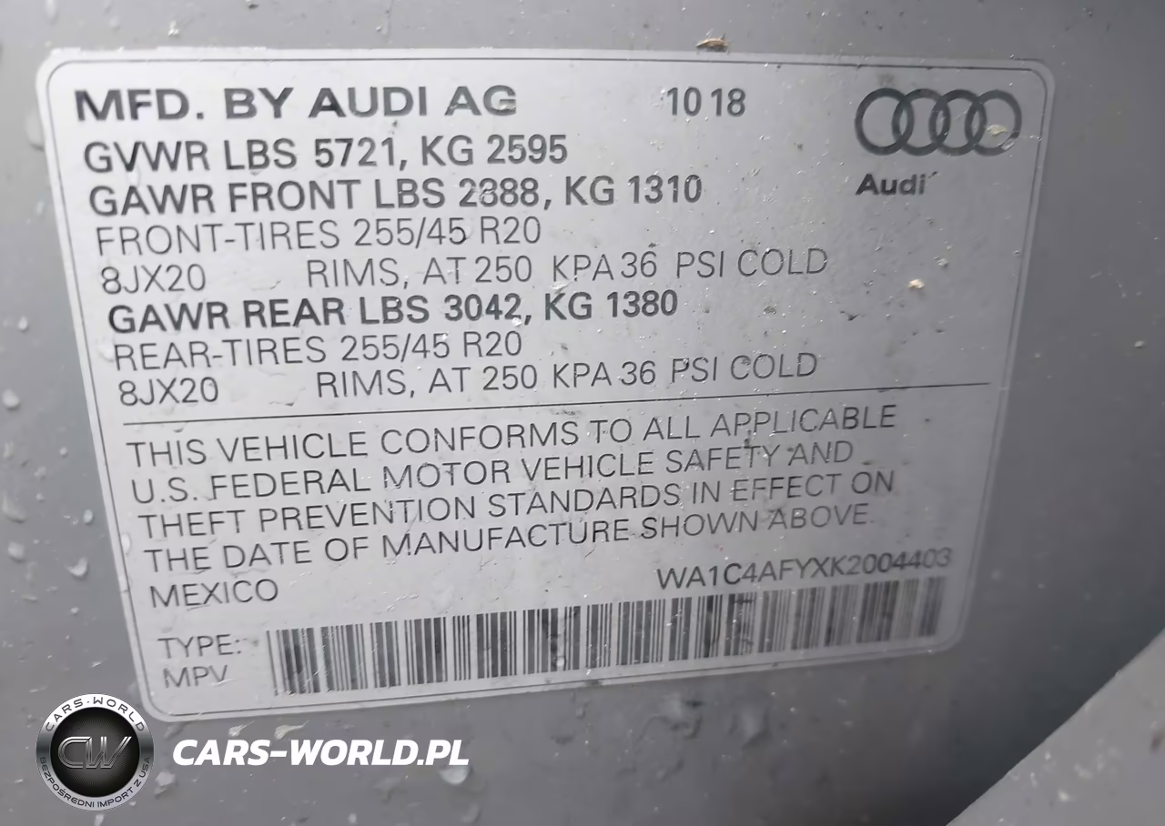2019 Audi Sq5 3.0T Premium VIN:WA1C4AFYXK2004403 - 9