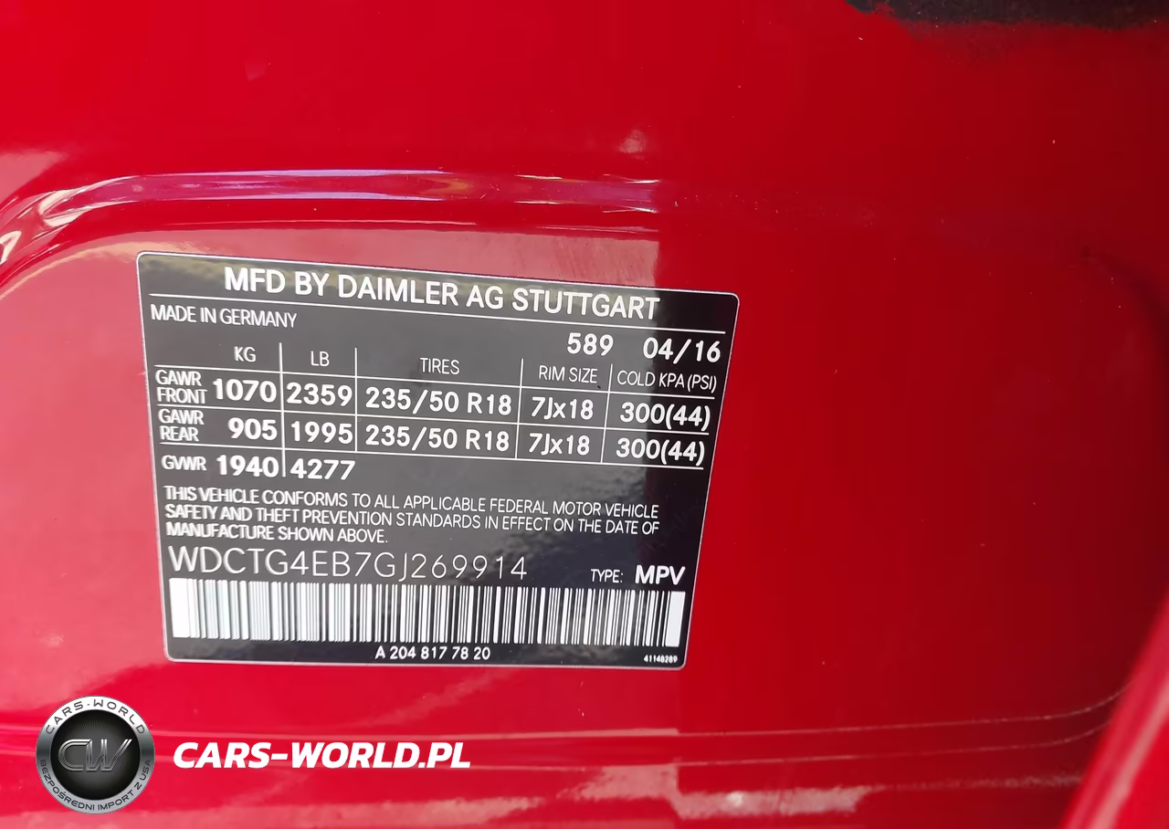 2016 Mercedes-Benz Gla 250 VIN:WDCTG4EB7GJ269914 - 9