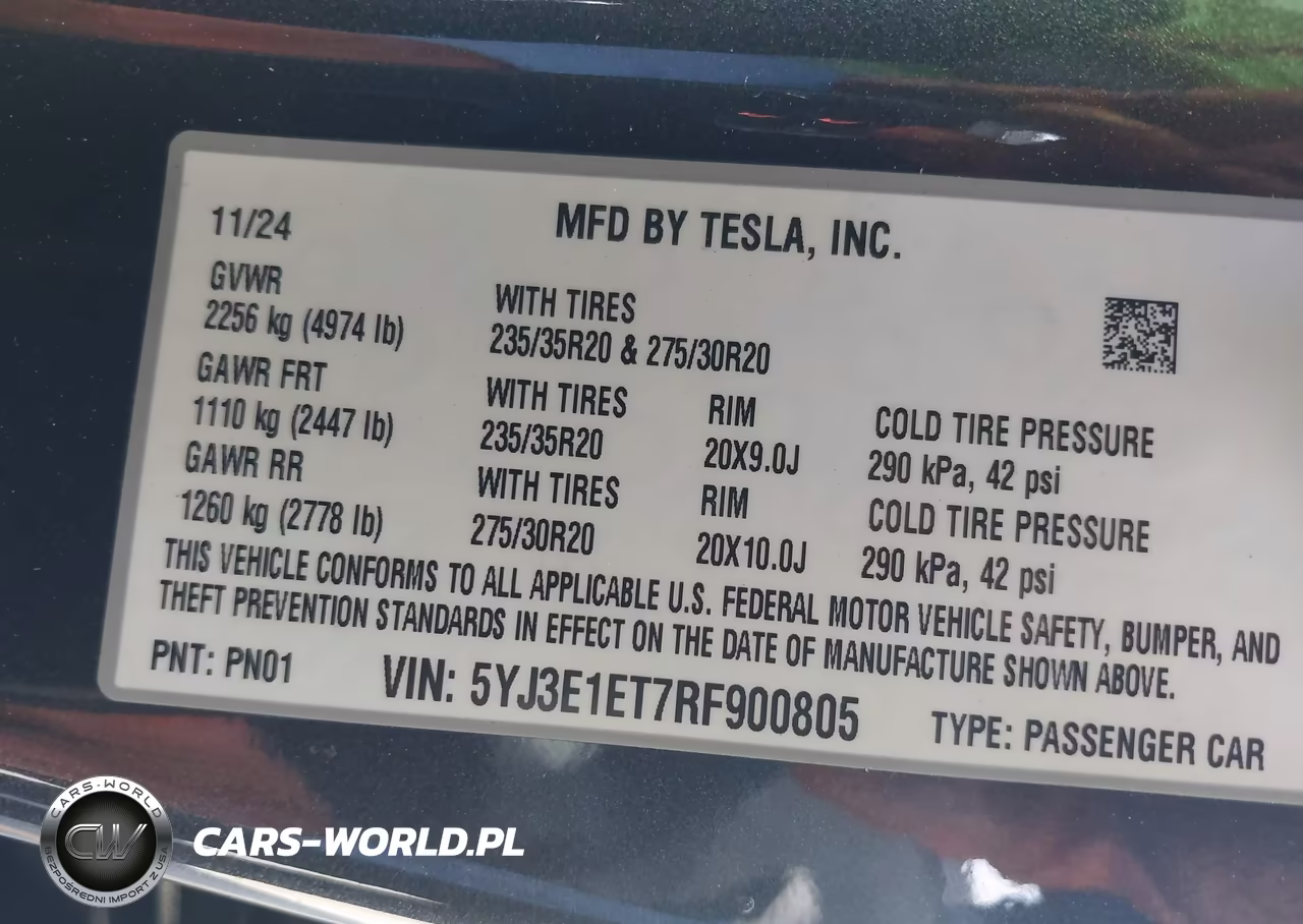 2024 Tesla Model 3 Performance All-Wheel Drive VIN:5YJ3E1ET7RF900805 - 9
