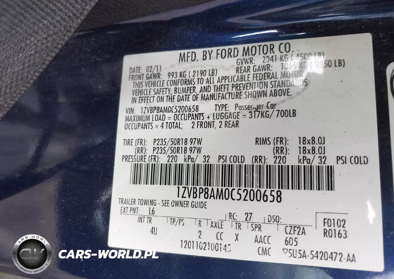 2012 Ford Mustang V6 Premium VIN:1ZVBP8AM0C5200658 - 9