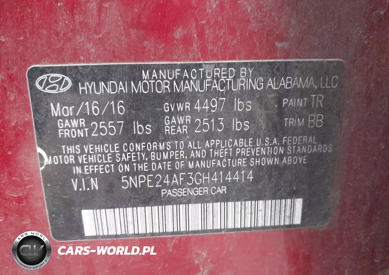 2016 Hyundai Sonata Se VIN:5NPE24AF3GH414414 - 9