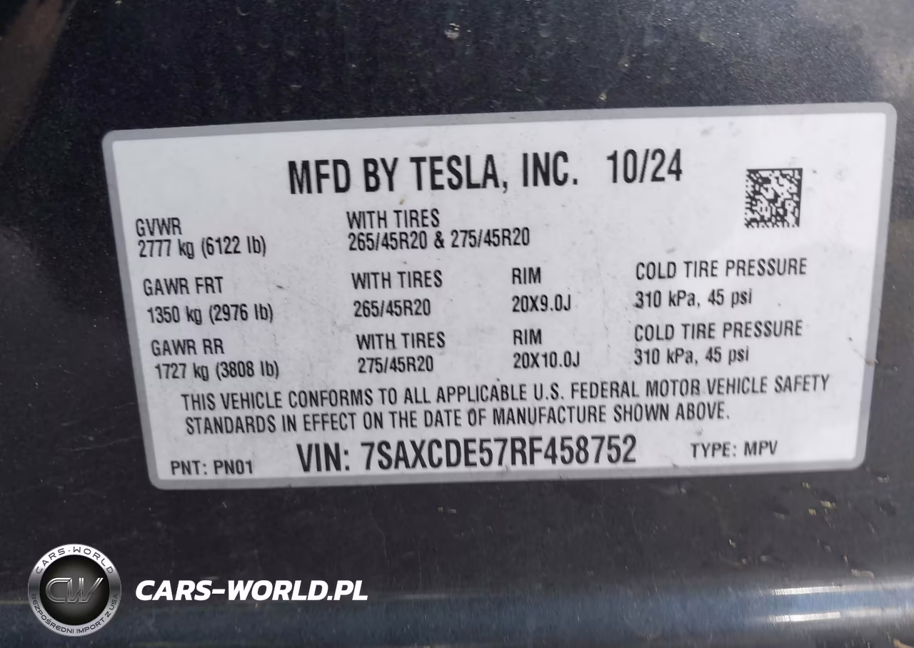 2024 Tesla Model X Long Range VIN:7SAXCDE57RF458752 - 9