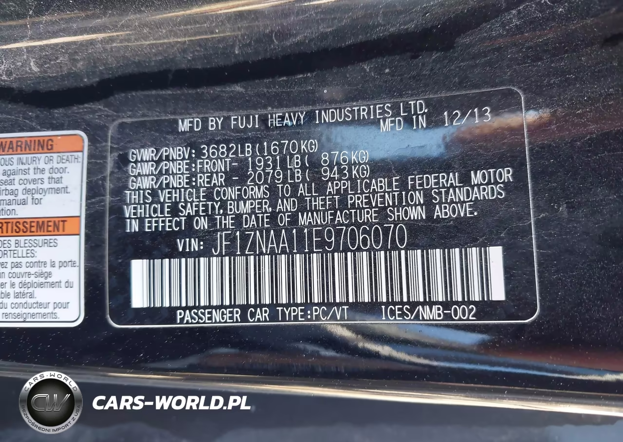 2014 Scion Fr-S VIN:JF1ZNAA11E9706070 - 9