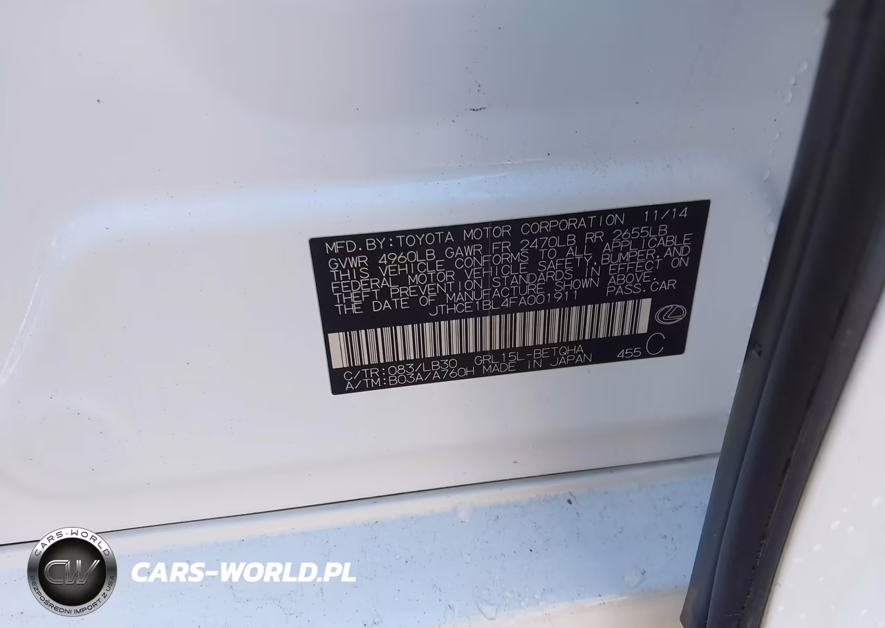 2015 Lexus Gs 350 VIN:JTHCE1BL4FA001911 - 9