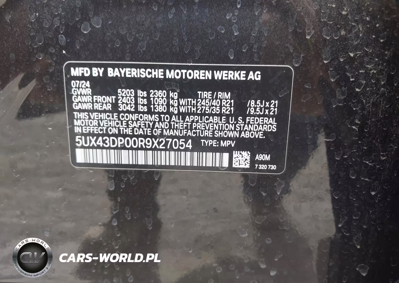 2024 BMW X3 Sdrive30I VIN:5UX43DP00R9X27054 - 9