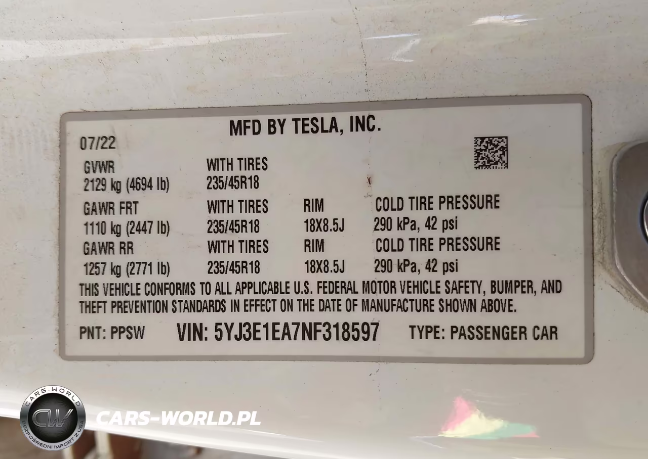 2022 Tesla Model 3 Rear-Wheel Drive VIN:5YJ3E1EA7NF318597 - 9