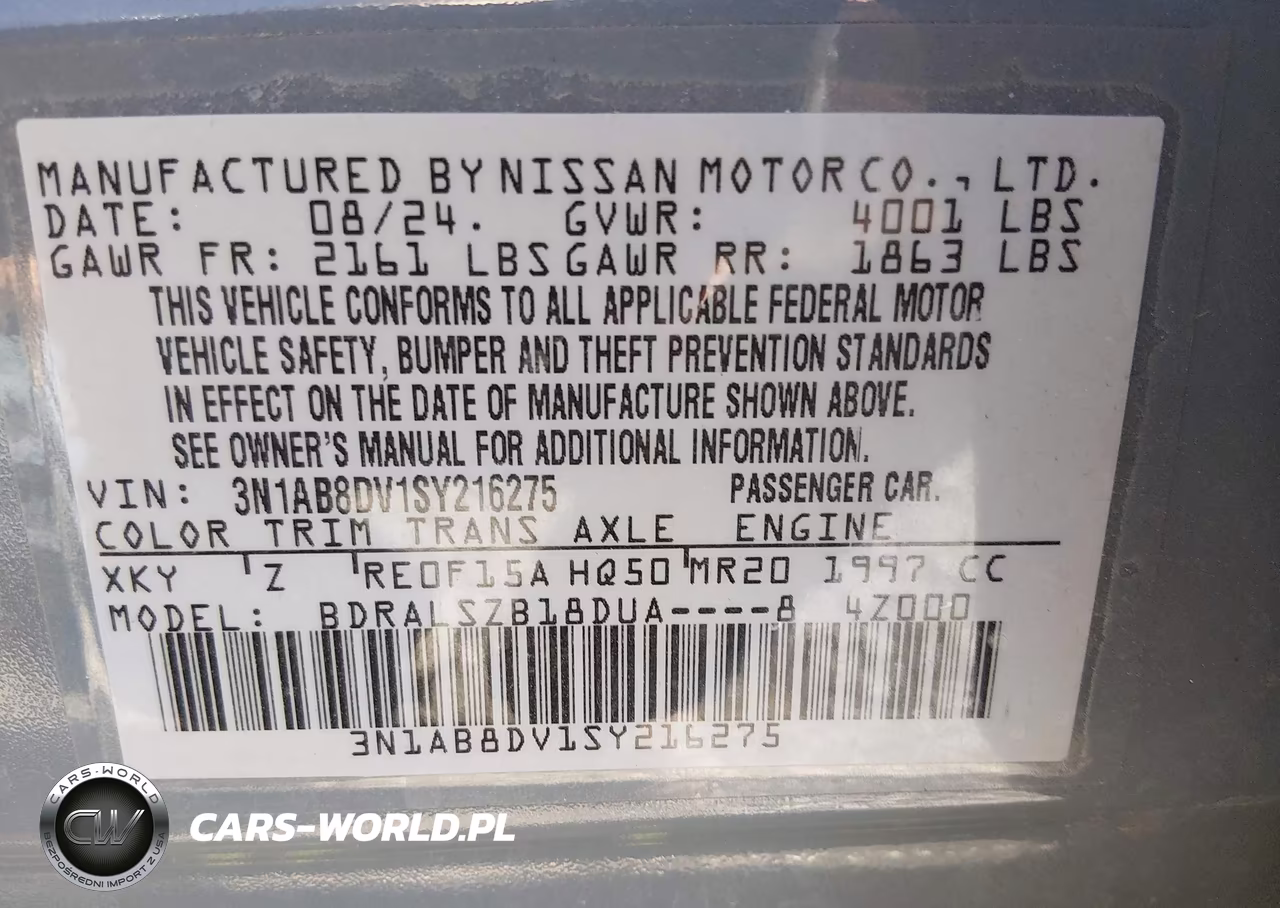 2025 Nissan Sentra Sr VIN:3N1AB8DV1SY216275 - 9